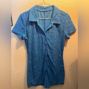 Jaded London Textured Blue Jumpsuit